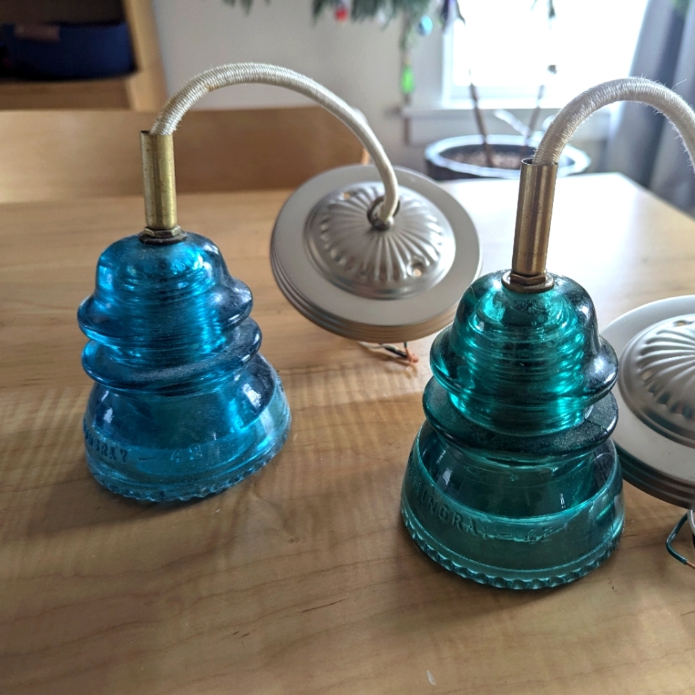 Sale! Unique Vintage Wall Lighting Glass Insulator